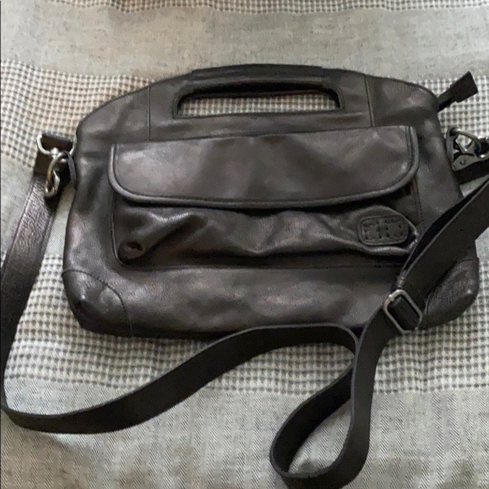 Black leather crossbody bag